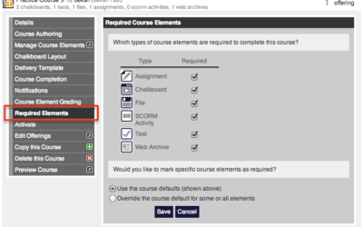 Set Required Elements For Your Courses