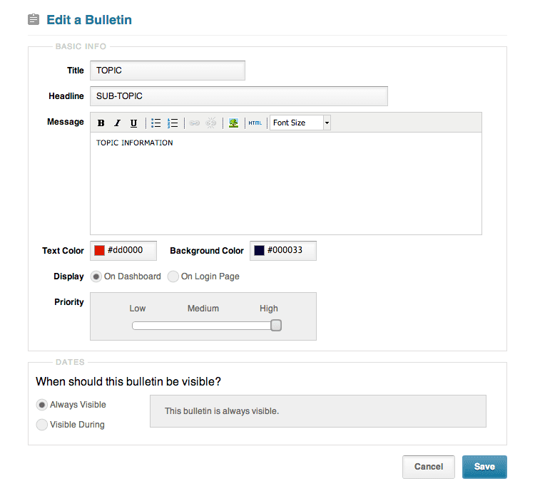 What are Bulletins?
